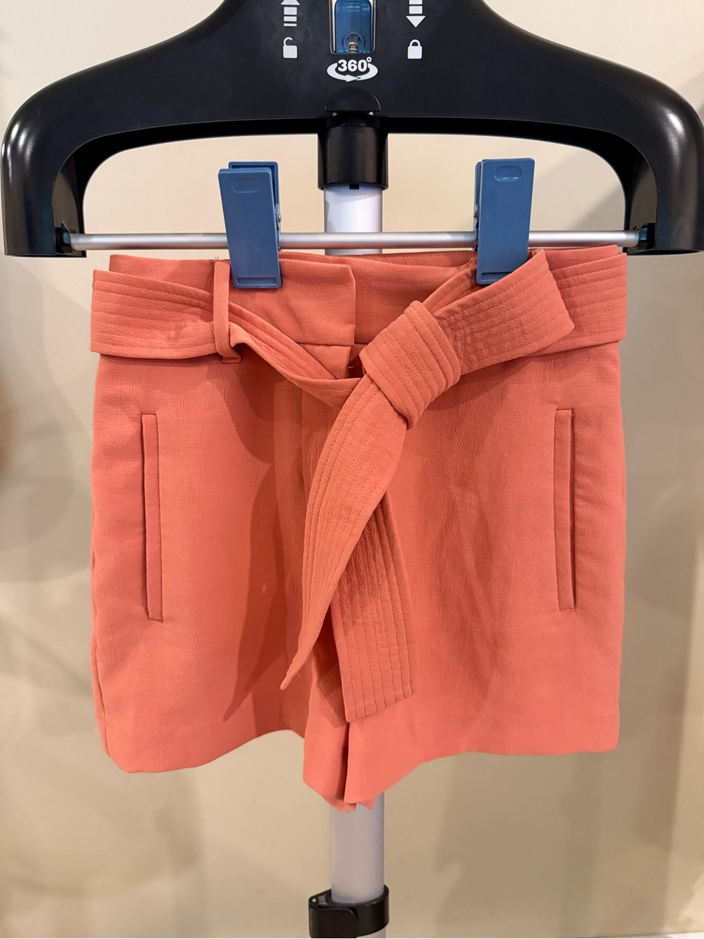 Wilfred Coral High-Waist Belted Shorts